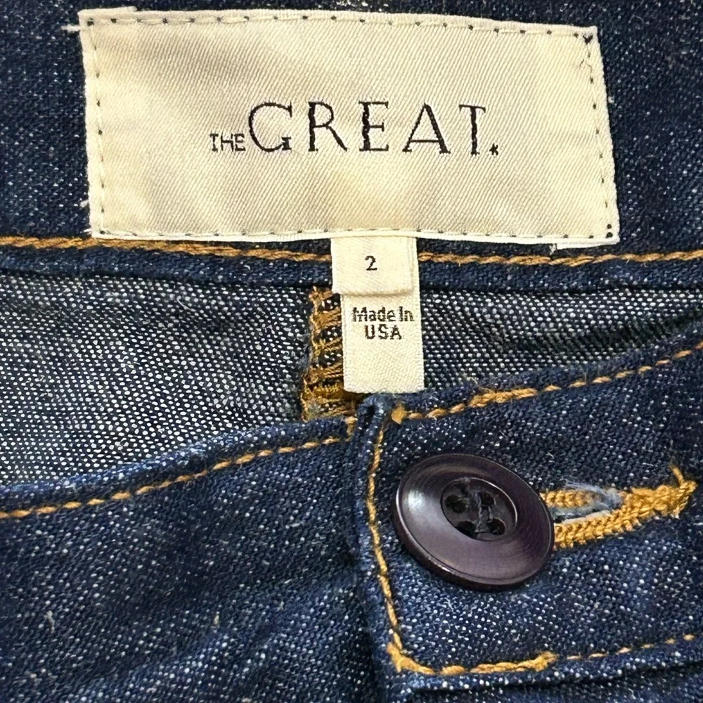 The Great Dark Wash Denim Midi Field Skirt - Picture 3 of 9